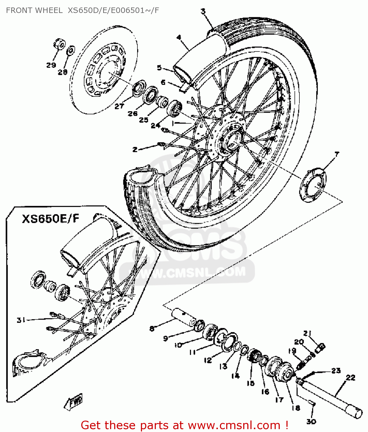 xs650 21 front wheel