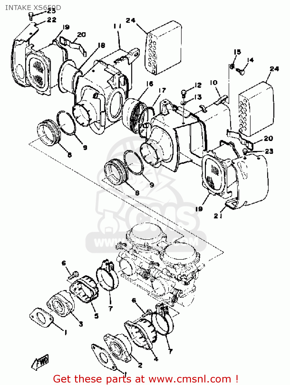 Yamaha XS650 1977 USA INTAKE XS650D - buy original INTAKE XS650D spares ...