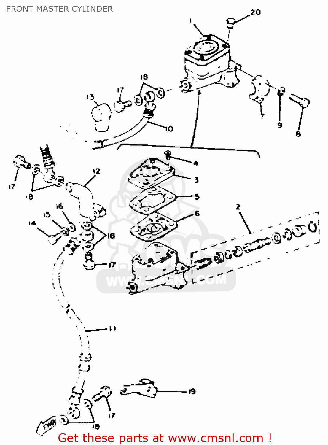 Yamaha XS650 1981 (B) USA FRONT MASTER CYLINDER buy original FRONT