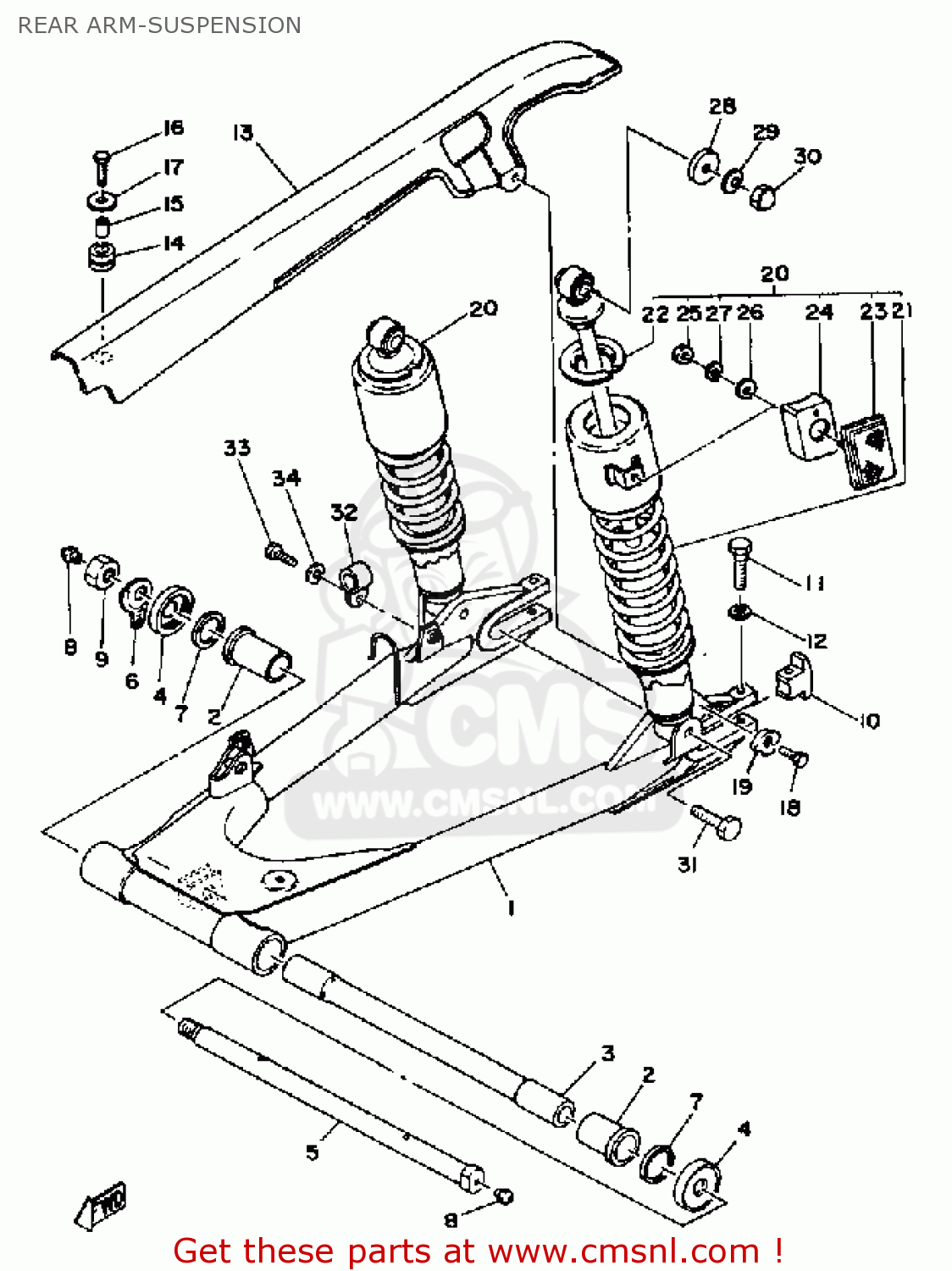 Yamaha XS650S 1980 (A) USA REAR ARM-SUSPENSION - buy original REAR ARM ...