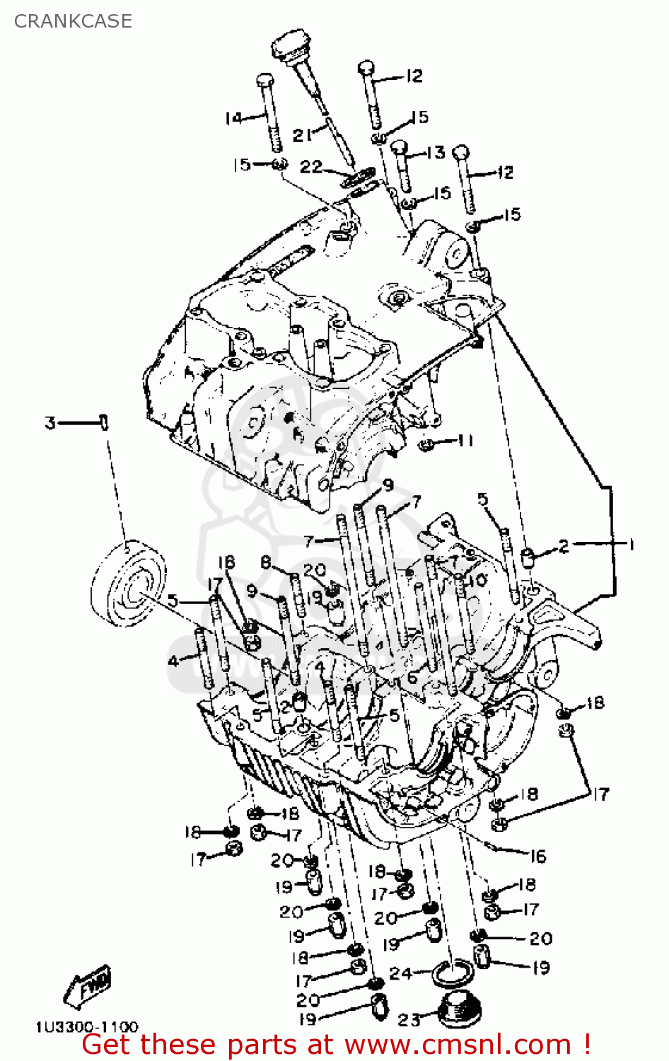 Yamaha XS650S HERITAGE 1982 (C) USA CRANKCASE - buy original CRANKCASE