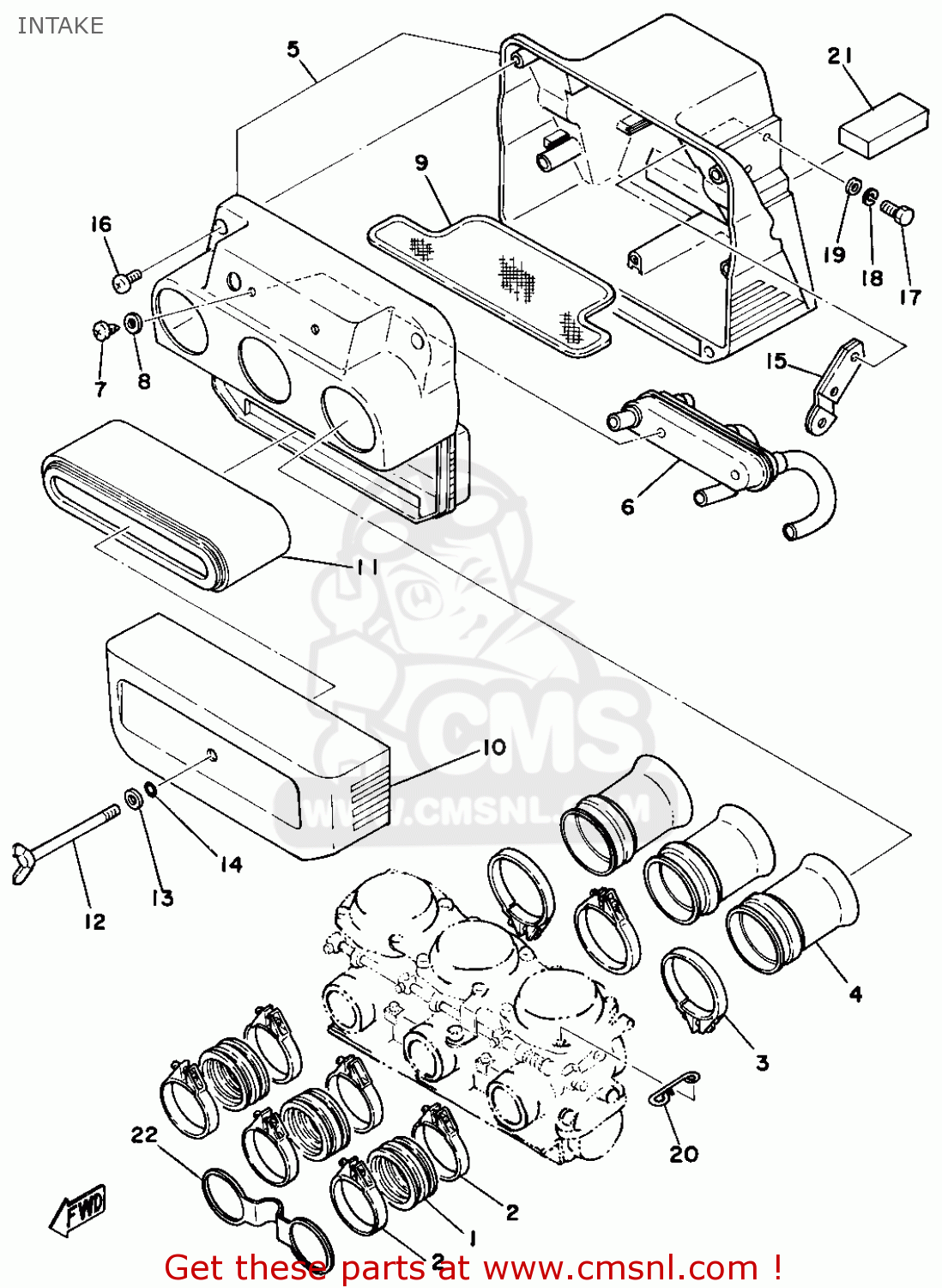 Yamaha XS750 1978 USA CANADA INTAKE buy original INTAKE spares online