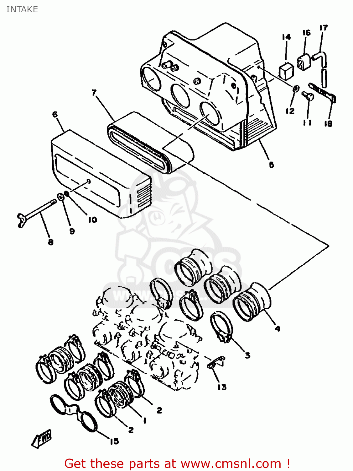 Yamaha XS750 1979 3G9 EUROPE 293G9-300E1 INTAKE - buy original INTAKE ...