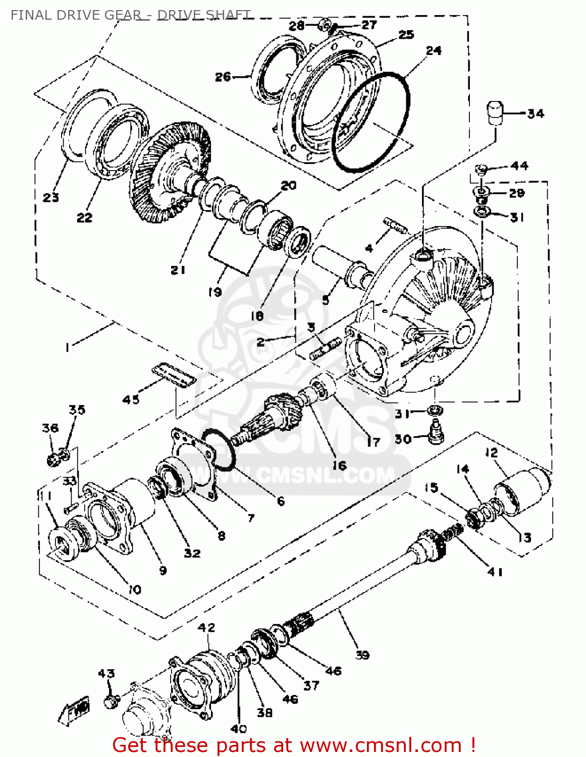 Yamaha XS750227501 1978 USA FINAL DRIVE GEAR DRIVE SHAFT buy