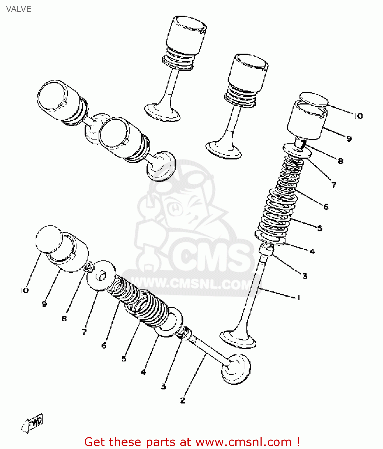 Yamaha XS750227501 1978 USA VALVE buy original VALVE spares online