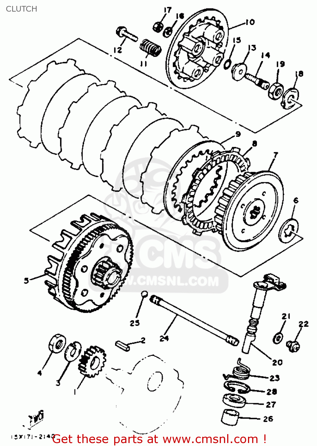 Yamaha XT125 DUAL PURPOSE 1982 (C) USA CLUTCH - buy original CLUTCH ...