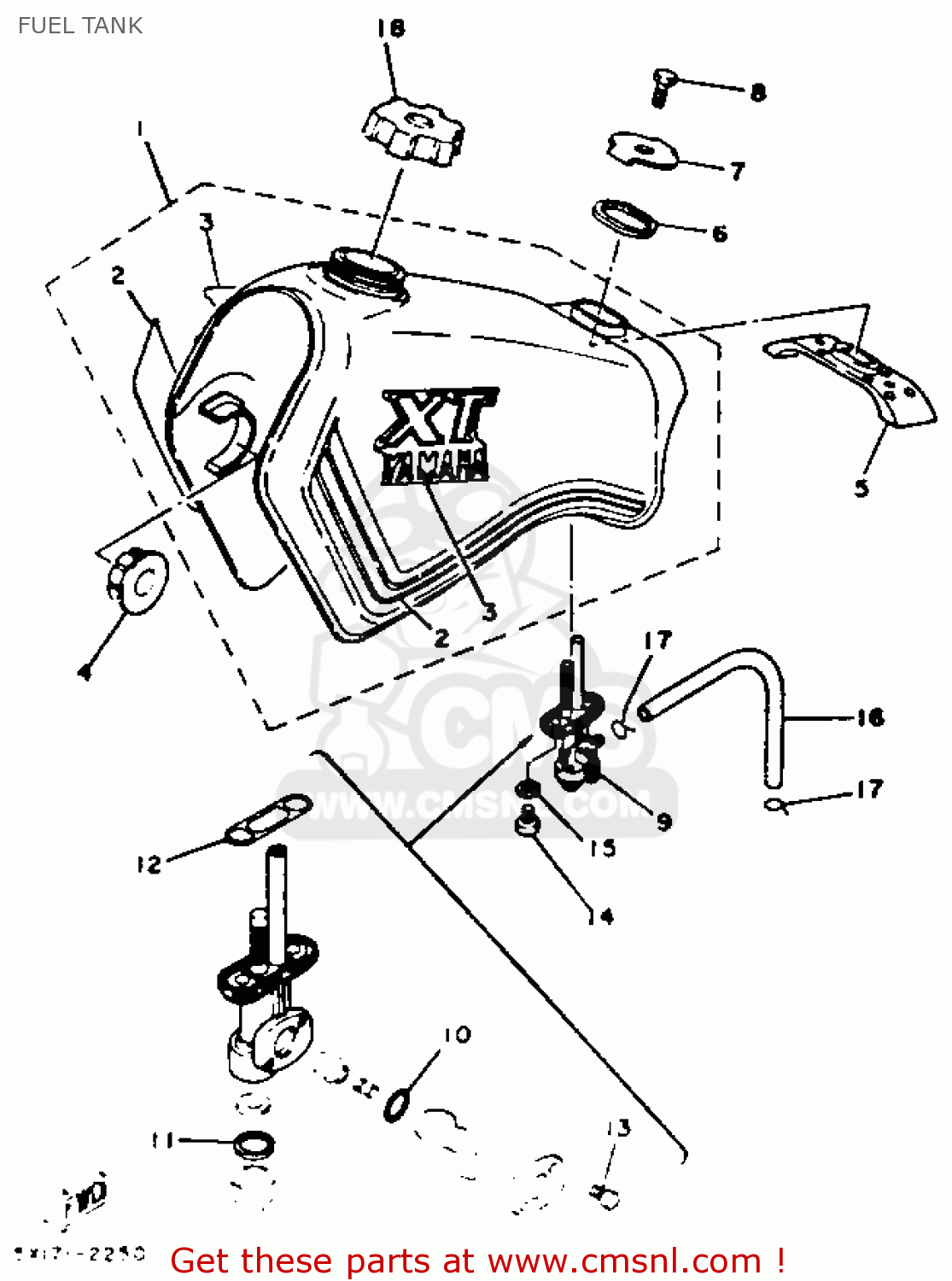 Yamaha XT125 DUAL PURPOSE 1982 (C) USA FUEL TANK - buy original FUEL ...