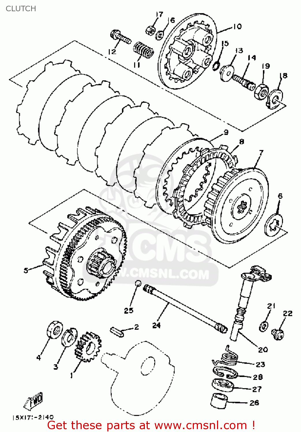Yamaha XT200 DUAL PURPOSE 1982 (C) USA CLUTCH buy original CLUTCH