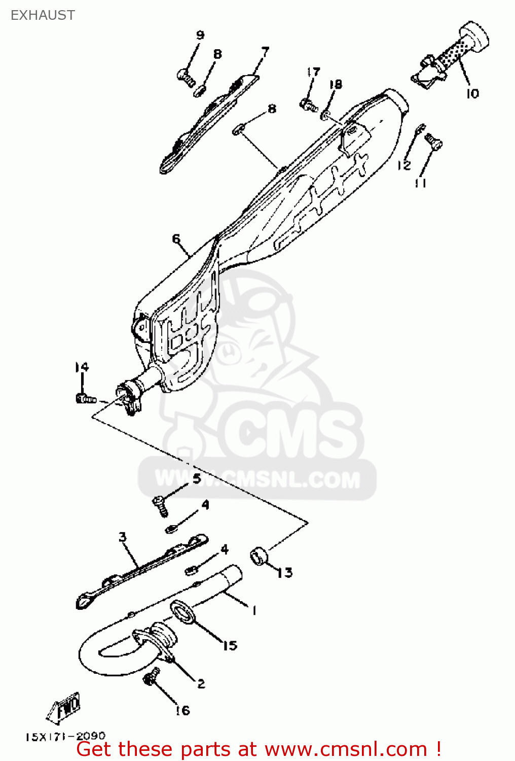 Yamaha XT200 DUAL PURPOSE 1982 (C) USA EXHAUST buy original EXHAUST