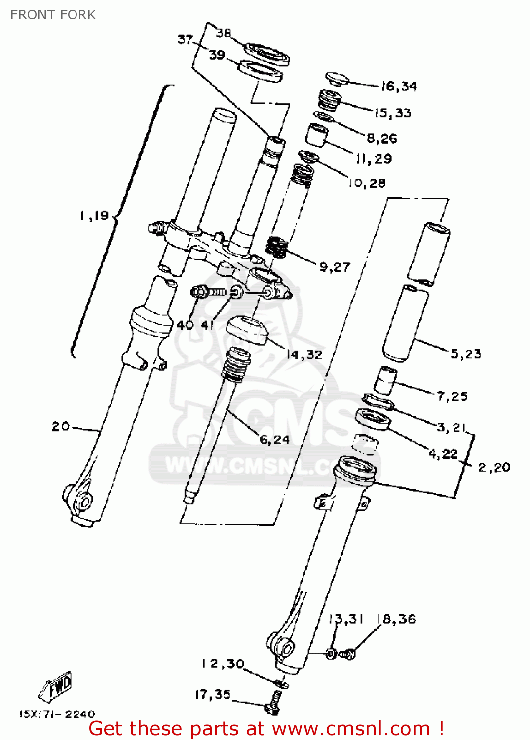 Yamaha XT200 DUAL PURPOSE 1982 (C) USA FRONT FORK buy original FRONT