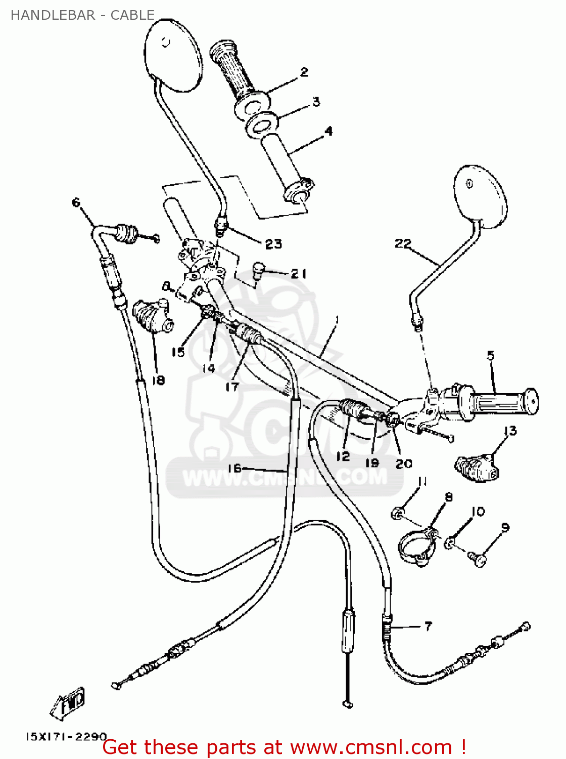Yamaha XT200 DUAL PURPOSE 1982 (C) USA HANDLEBAR CABLE buy original