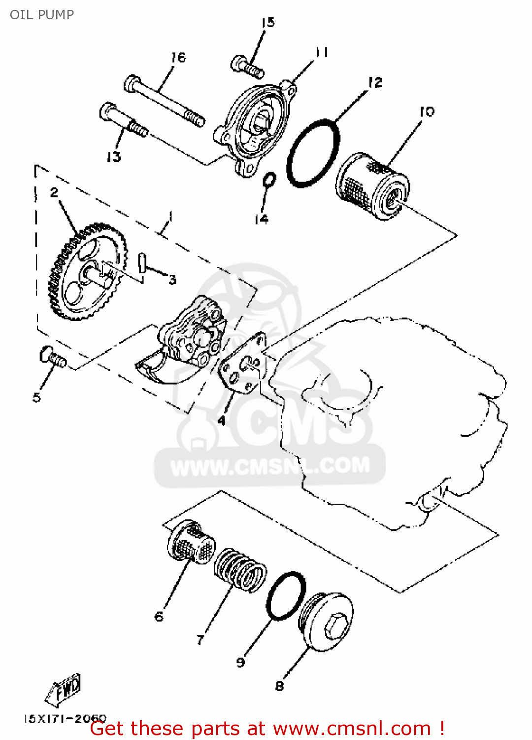 Yamaha XT200 DUAL PURPOSE 1982 (C) USA OIL PUMP buy original OIL PUMP