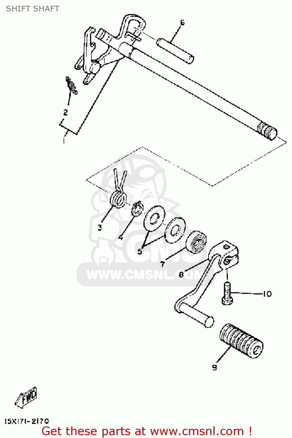 Yamaha XT200 DUAL PURPOSE 1982 (C) USA SHIFT SHAFT buy original SHIFT