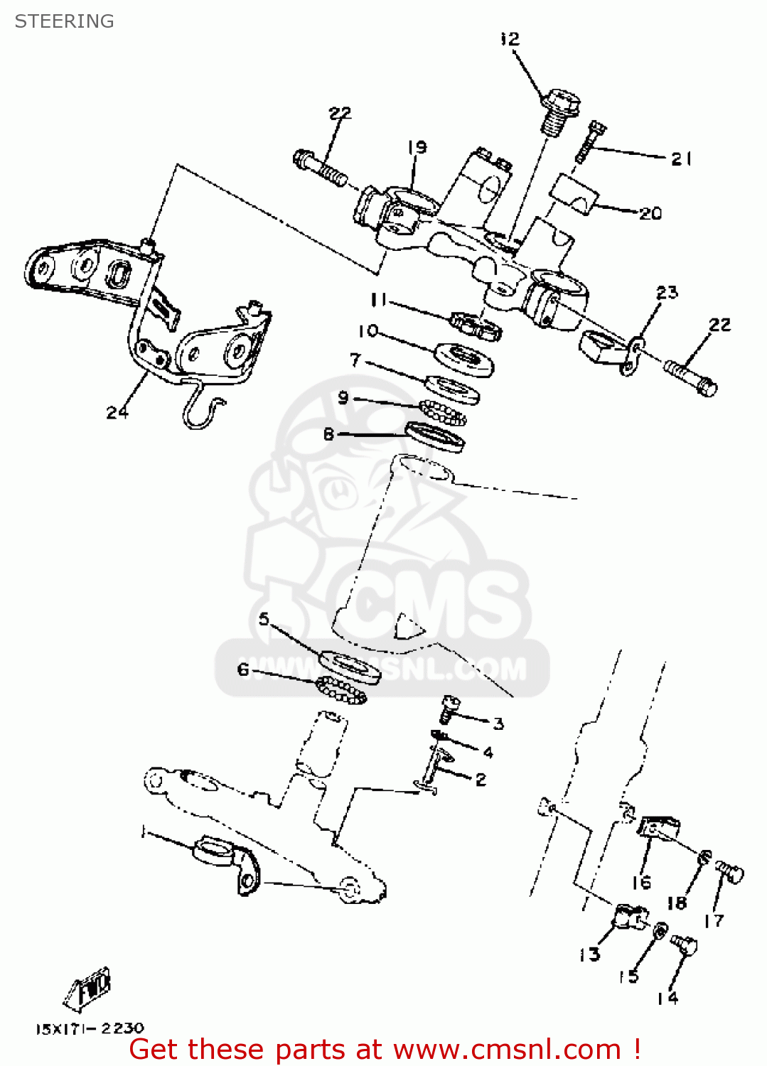 Yamaha XT200 DUAL PURPOSE 1982 (C) USA STEERING buy original STEERING