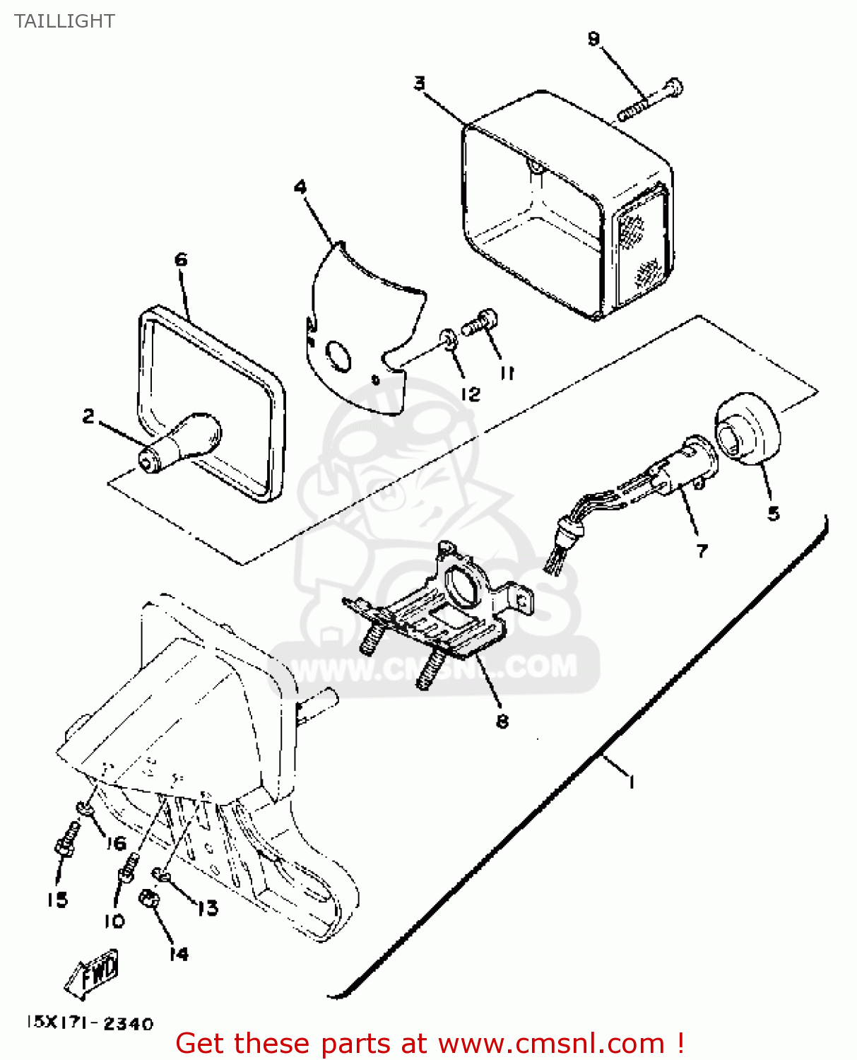 Yamaha XT200 DUAL PURPOSE 1982 (C) USA TAILLIGHT buy original
