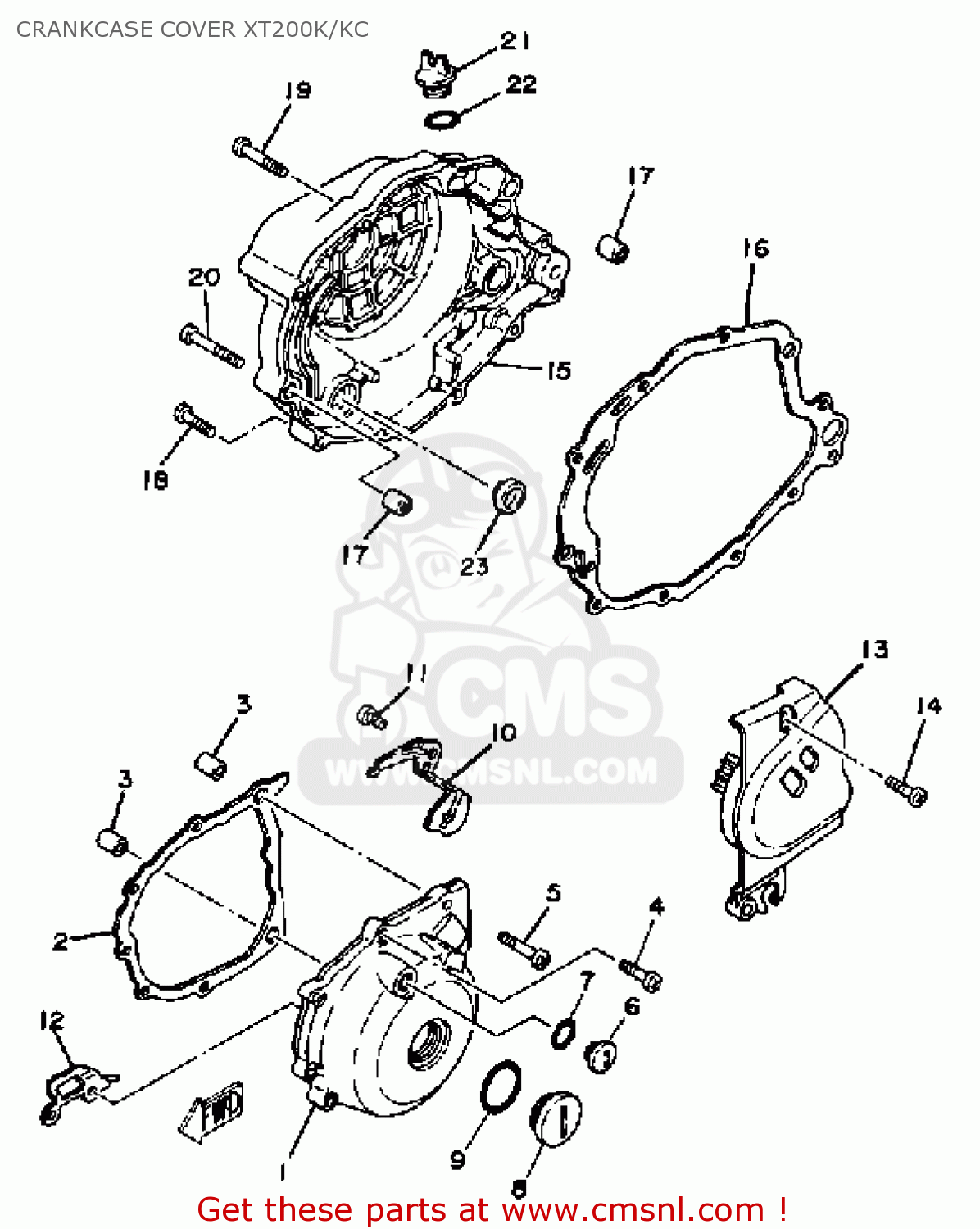 Yamaha XT200 DUAL PURPOSE 1983 (D) USA CRANKCASE COVER XT200K/KC buy