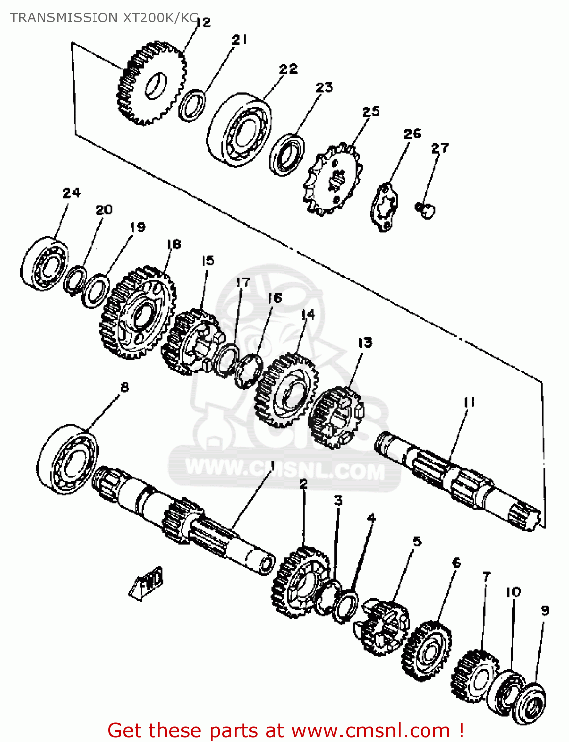 Yamaha XT200 DUAL PURPOSE 1983 (D) USA TRANSMISSION XT200K/KC buy