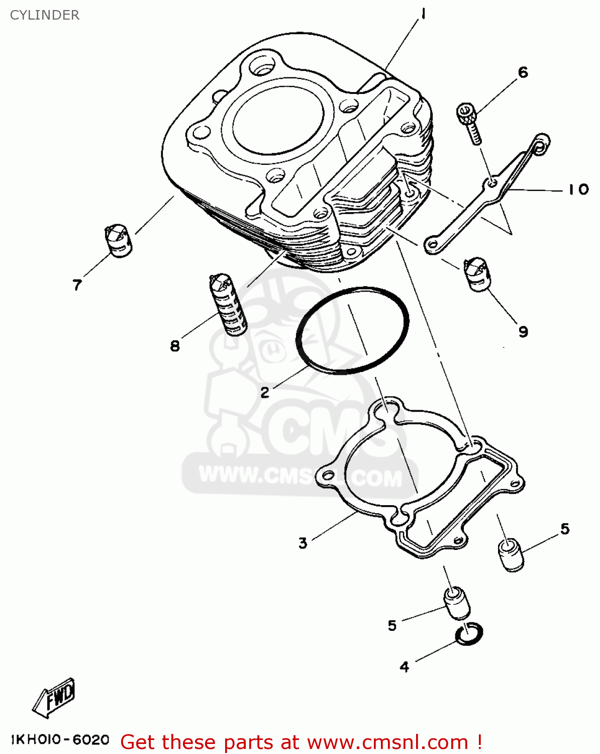 Yamaha XT225 XT225C 1994 (R) USA CALIFORNIA CYLINDER buy original