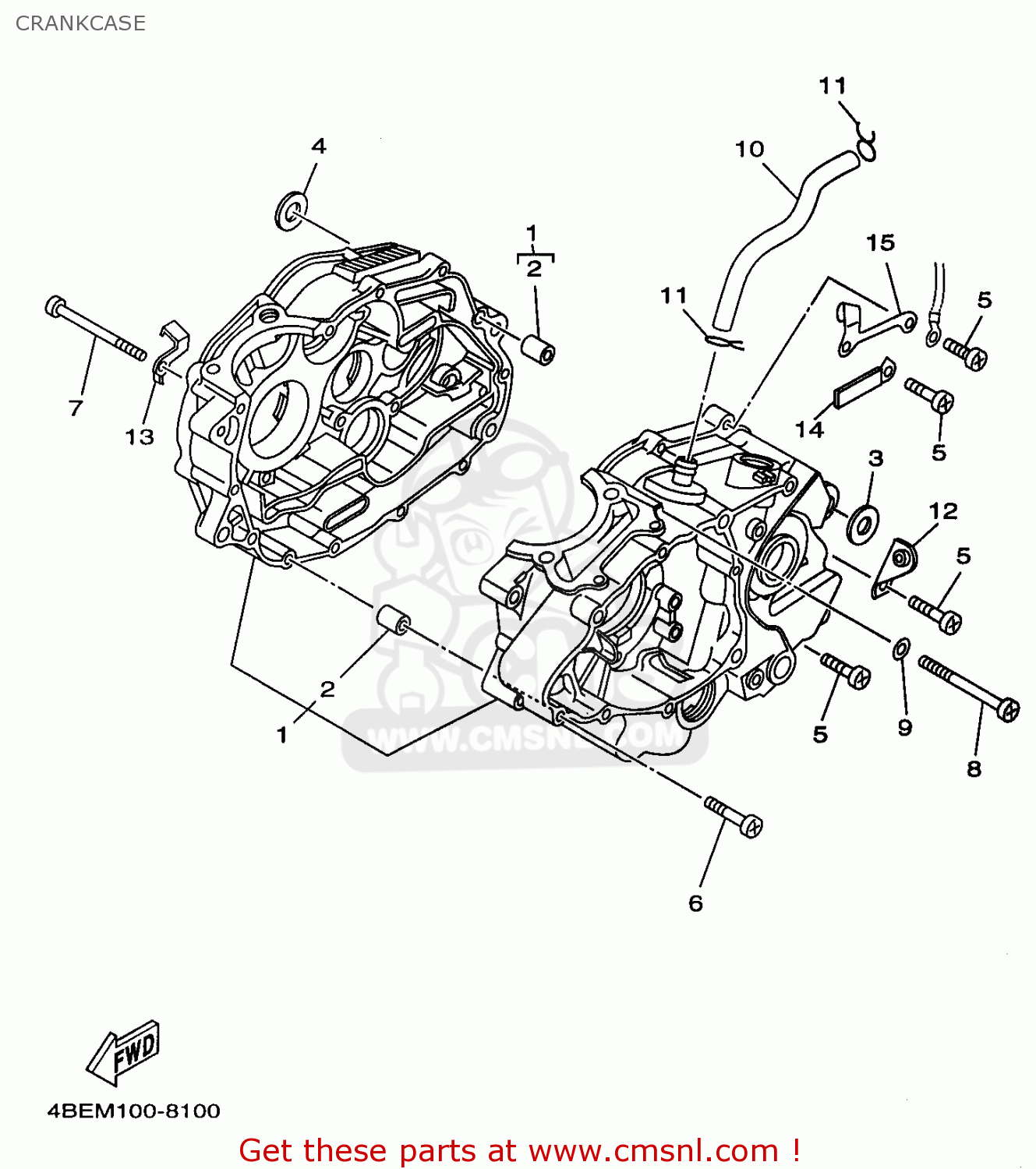 Yamaha XT225 XT225C 1998 (W) USA CALIFORNIA CRANKCASE buy original