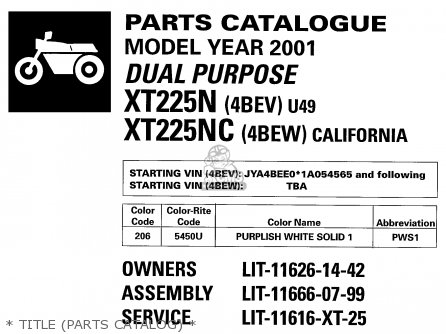 YAMAHA XT 225 2001 - 1247523199