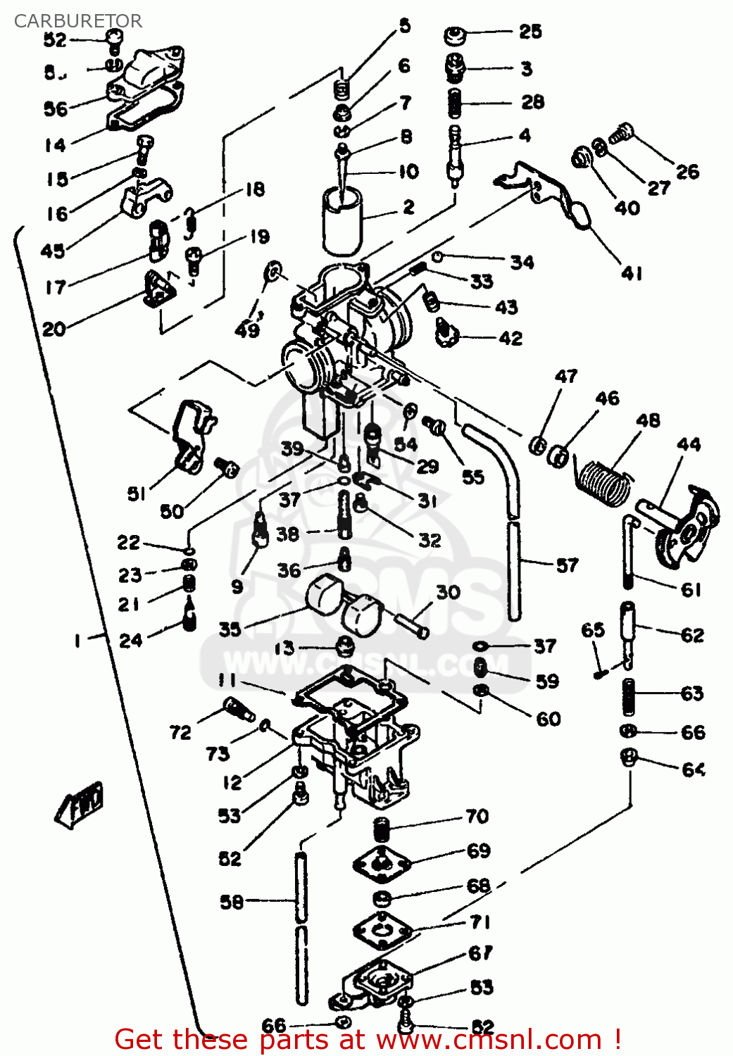 Yamaha Xt250 1981 5g4 Europe 215g4300e1 Carburetor schematic partsfiche