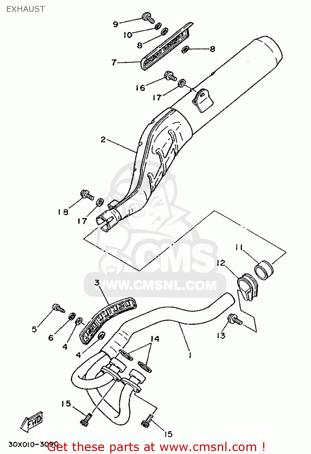 yamaha xt250 exhaust