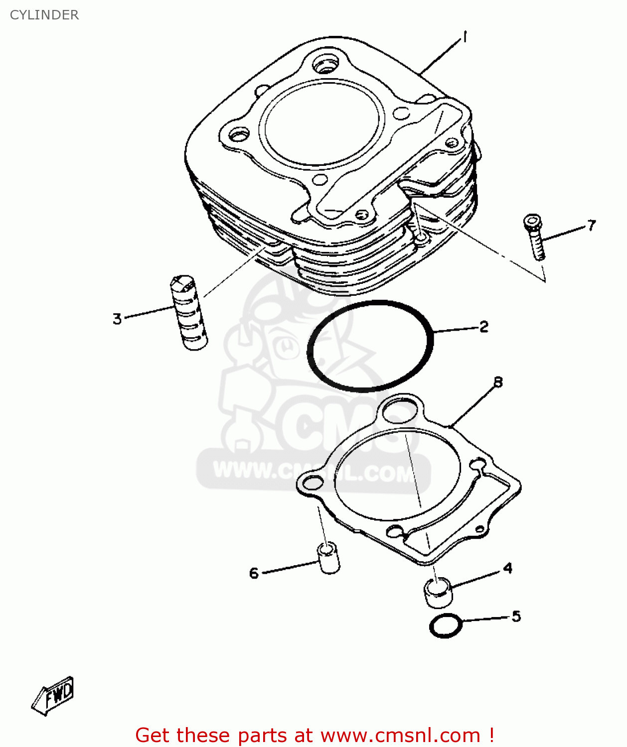 Yamaha XT250 DUAL PURPOSE 1982 (C) USA CYLINDER buy original CYLINDER