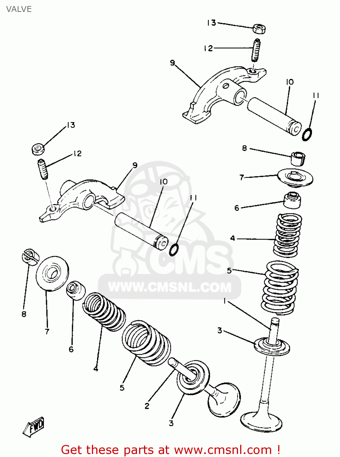 Yamaha XT250 DUAL PURPOSE 1982 (C) USA VALVE buy original VALVE spares online