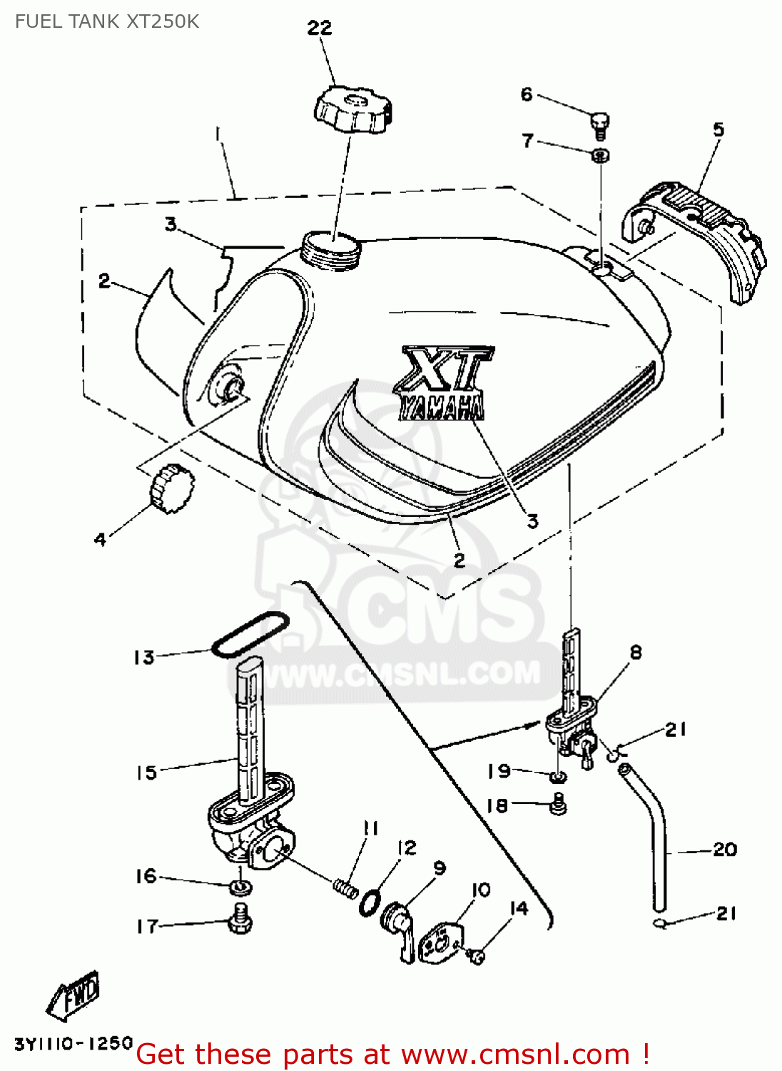 Yamaha XT250 DUAL PURPOSE 1983 (D) USA FUEL TANK XT250K - buy original ...