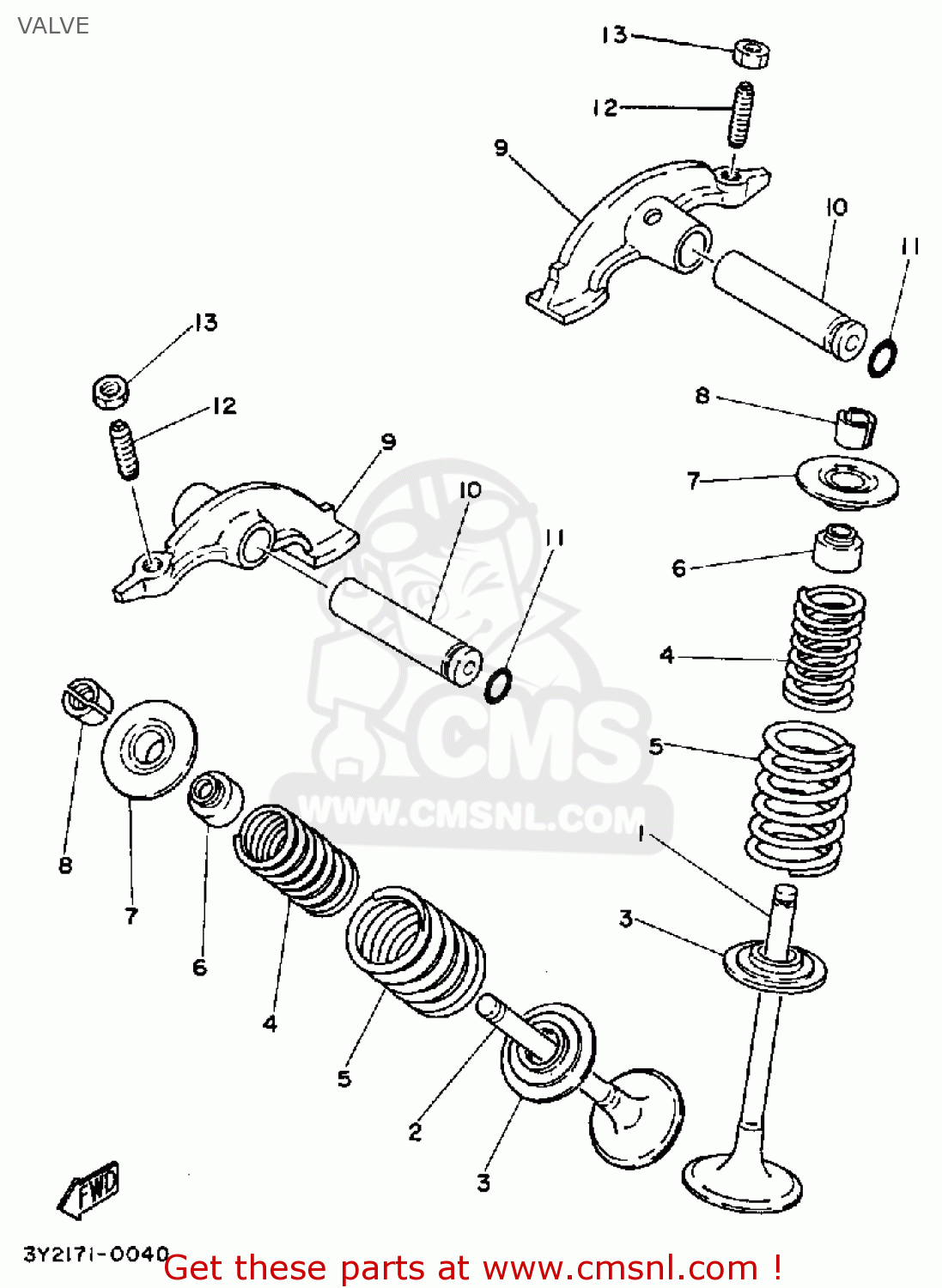 Yamaha XT250 DUAL PURPOSE 1983 (D) USA VALVE buy original VALVE spares online