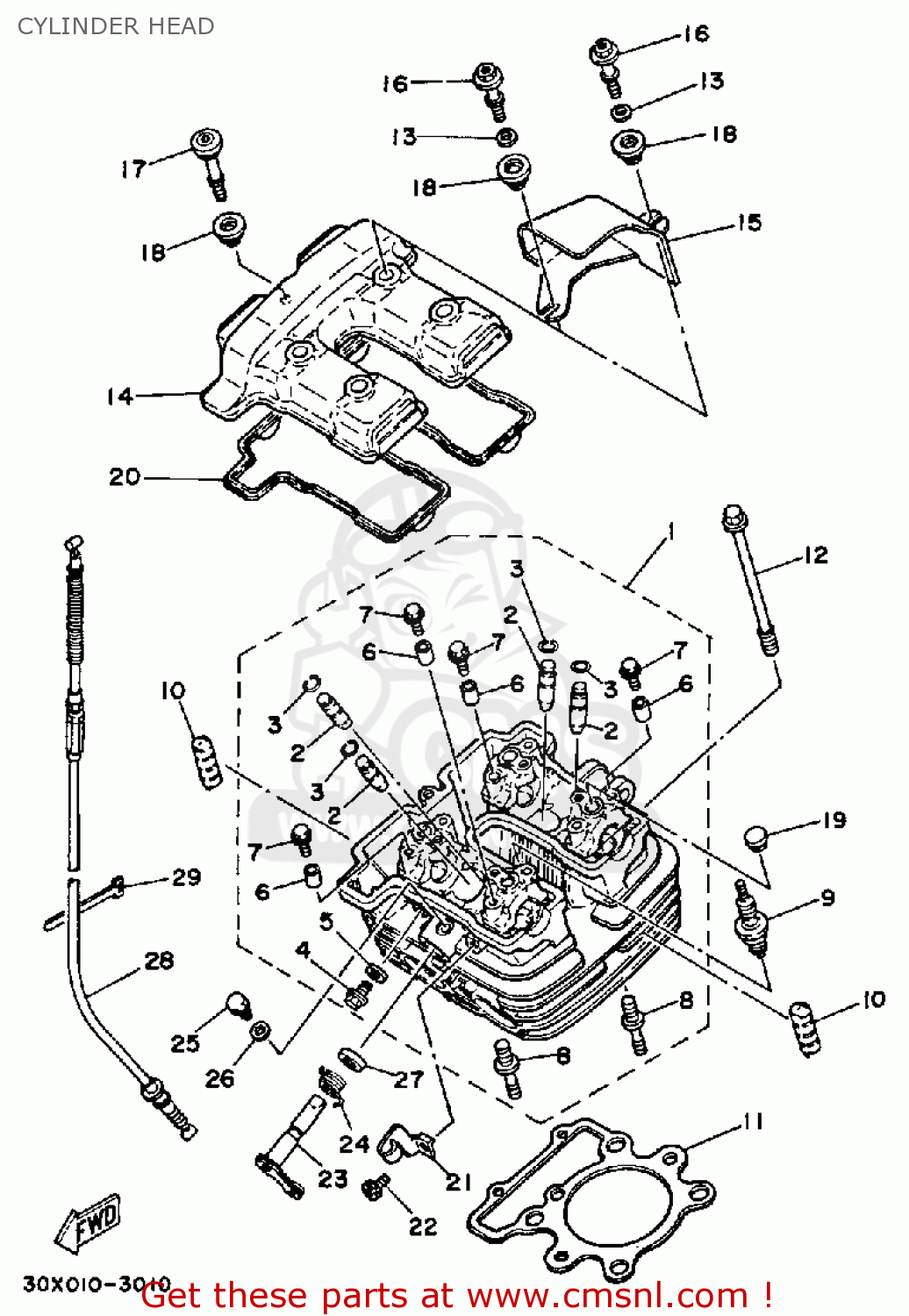 Yamaha XT250 DUAL PURPOSE 1984 (E) USA CYLINDER HEAD buy original