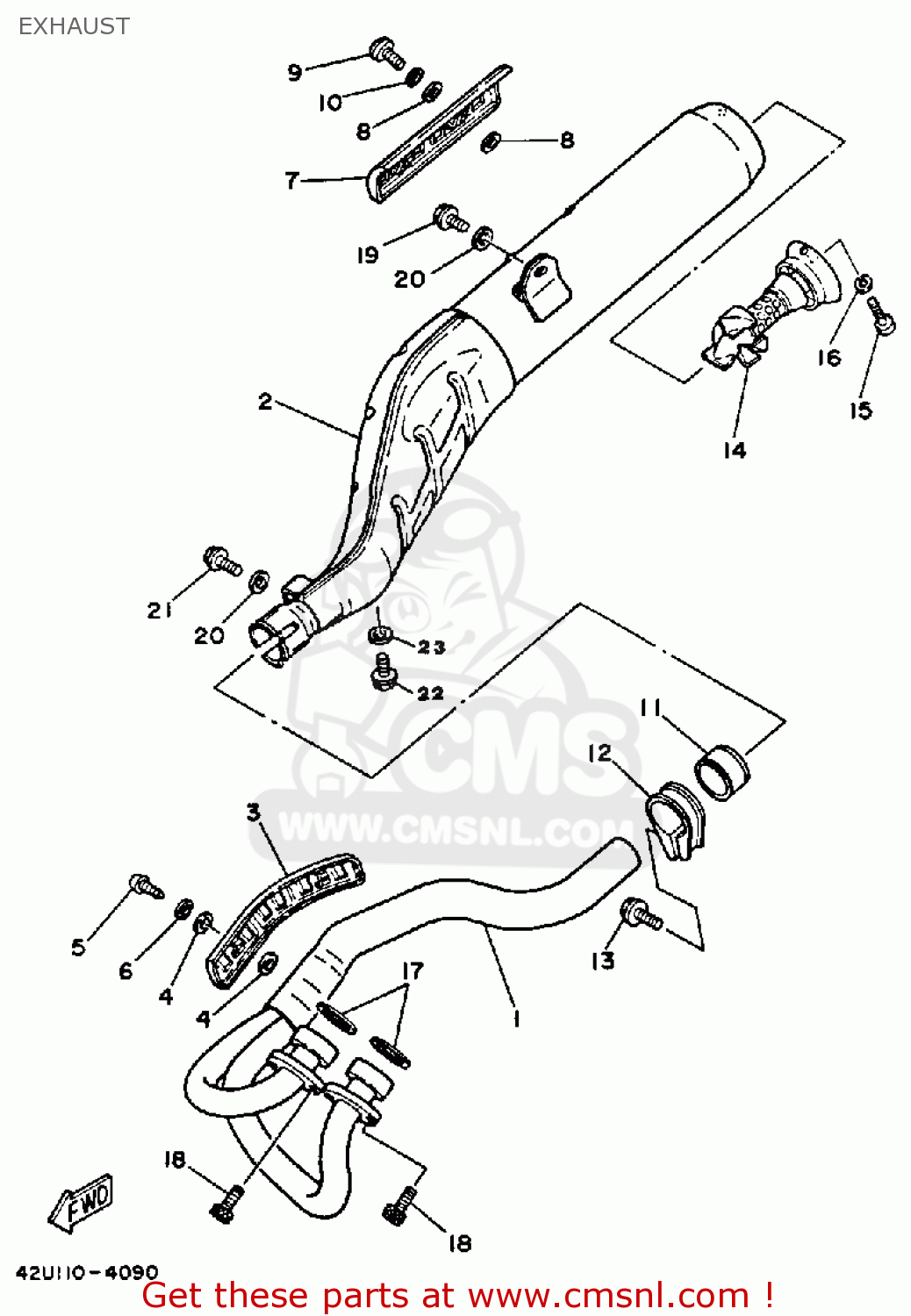 Yamaha XT250 DUAL PURPOSE 1984 (E) USA EXHAUST buy original EXHAUST