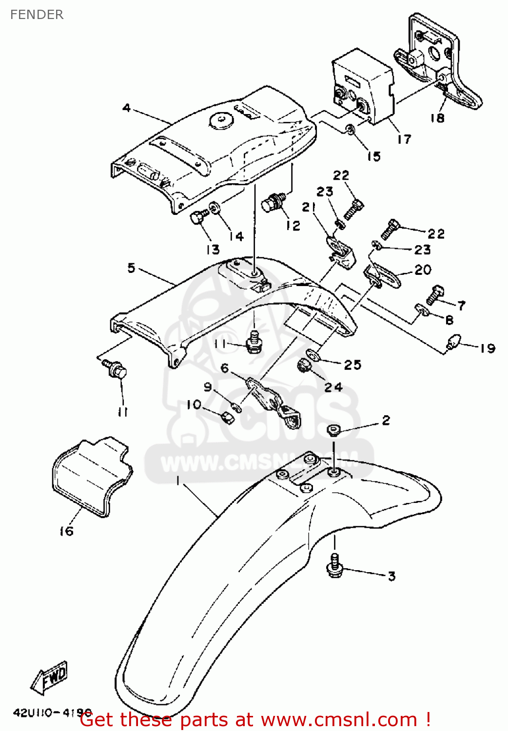 Yamaha XT250 DUAL PURPOSE 1984 (E) USA FENDER buy original FENDER