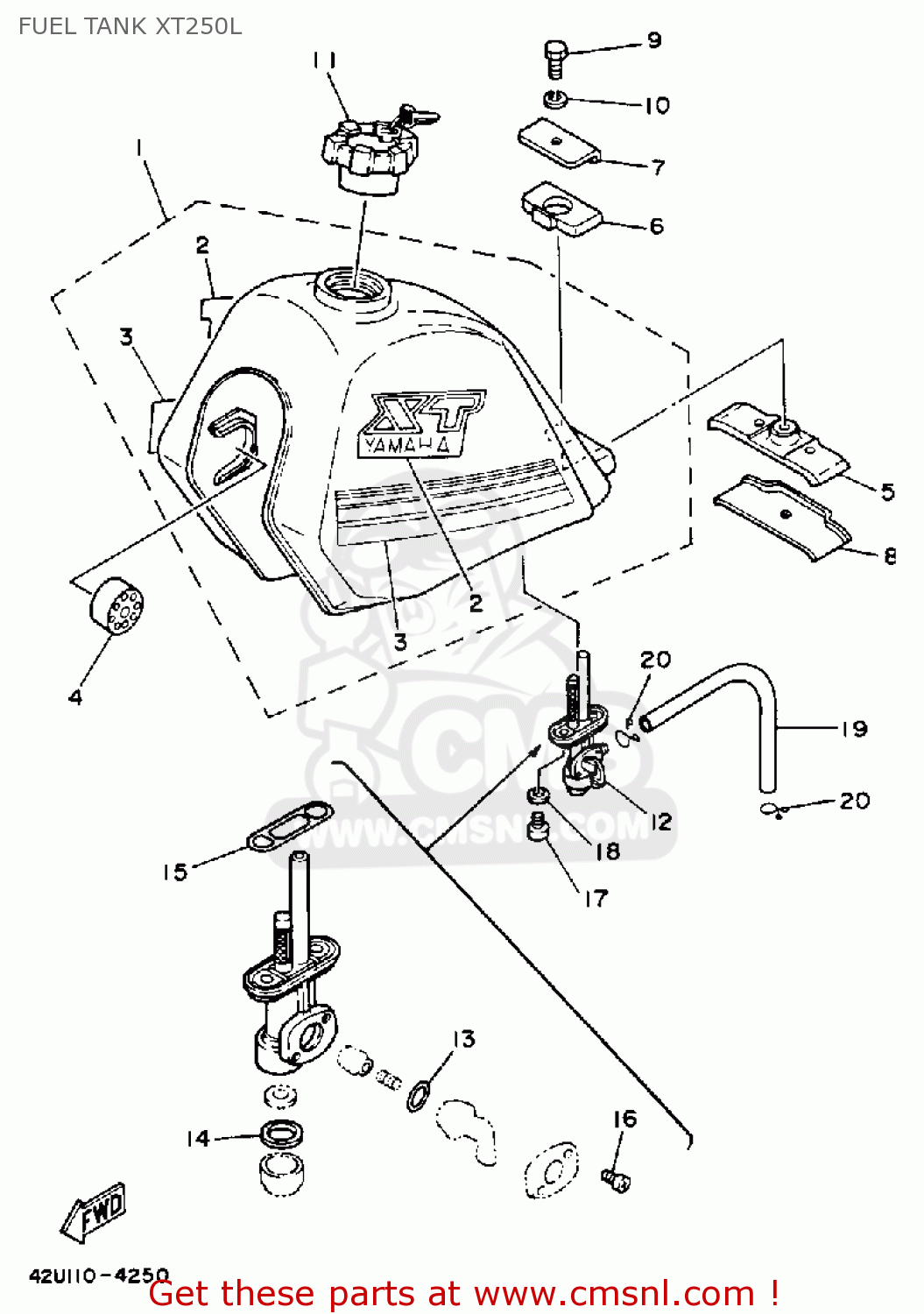 yamaha xt250 fuel tank