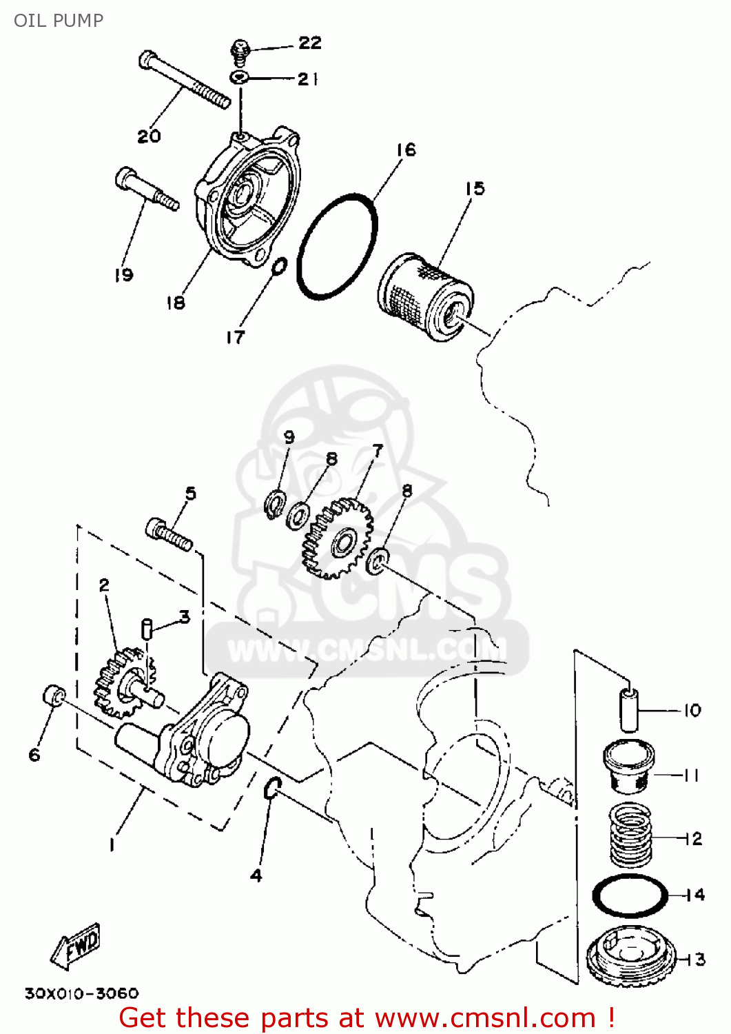 Yamaha XT250 DUAL PURPOSE 1984 (E) USA OIL PUMP buy original OIL PUMP