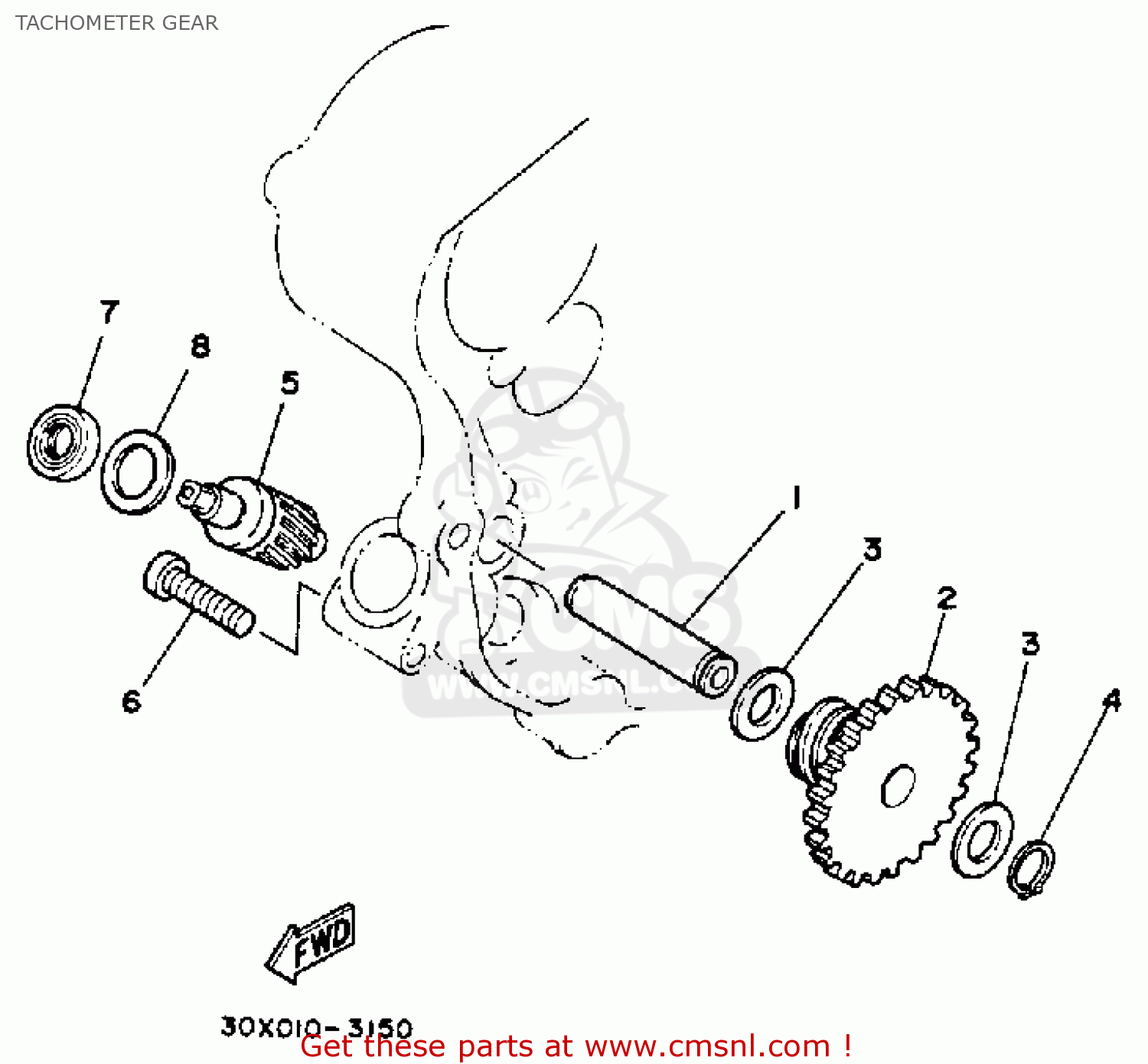 Yamaha XT250 DUAL PURPOSE 1984 (E) USA TACHOMETER GEAR buy original