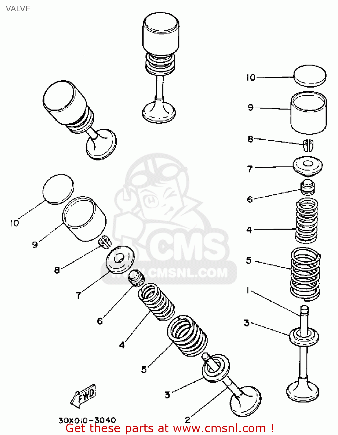 Yamaha XT250 DUAL PURPOSE 1984 (E) USA VALVE buy original VALVE spares online