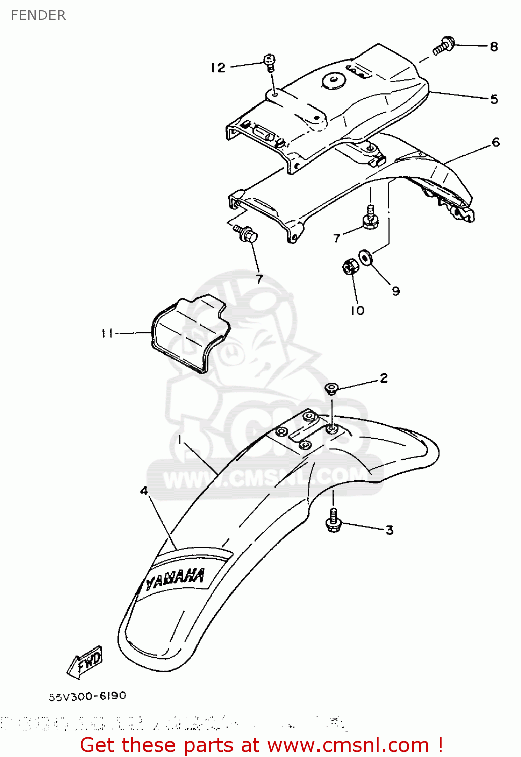 Yamaha XT350 1986 55V EUROPE 2655V300E1 FENDER buy original FENDER