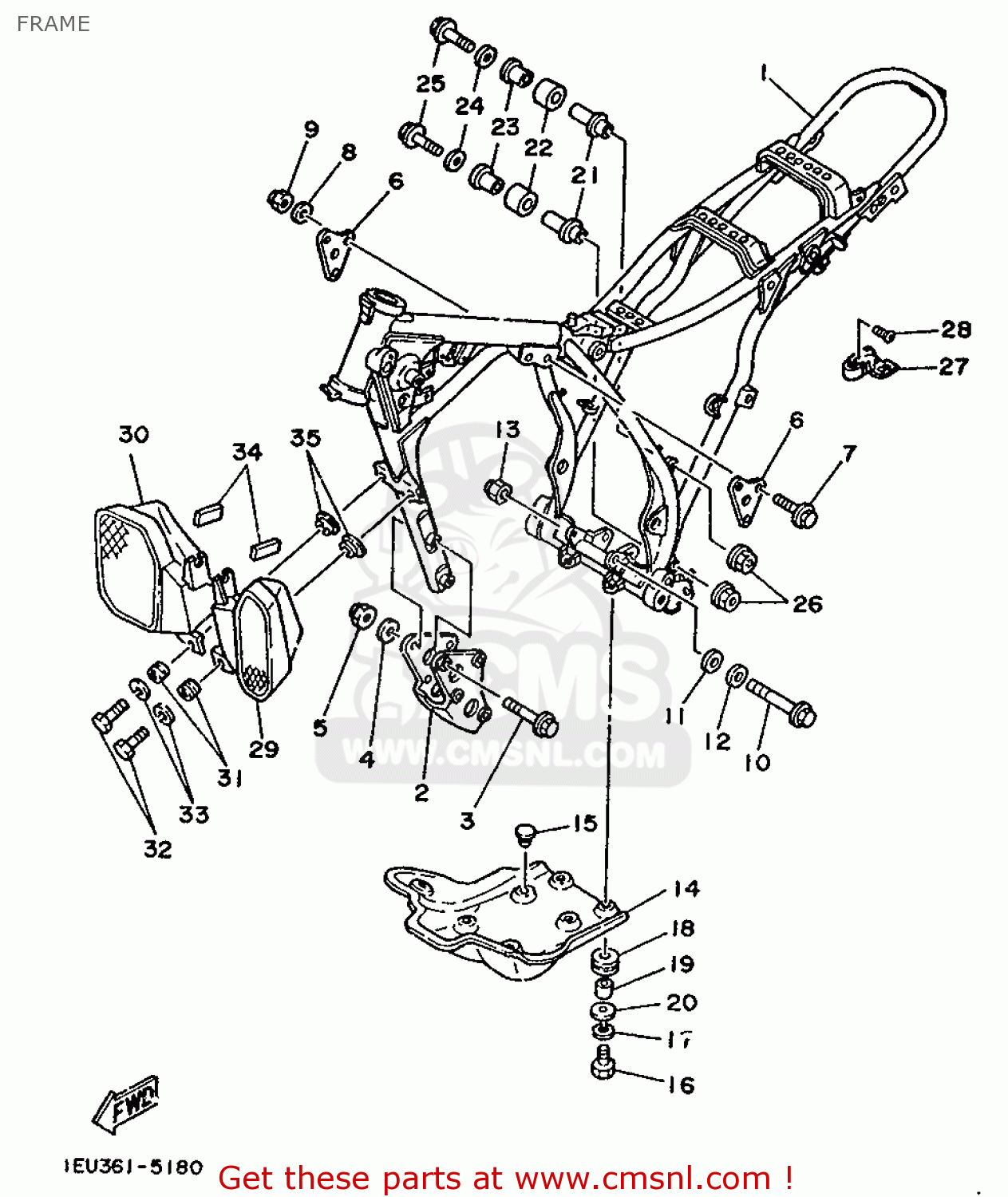 Yamaha XT350 1987 55V EUROPE 2755V300E1 FRAME buy original FRAME
