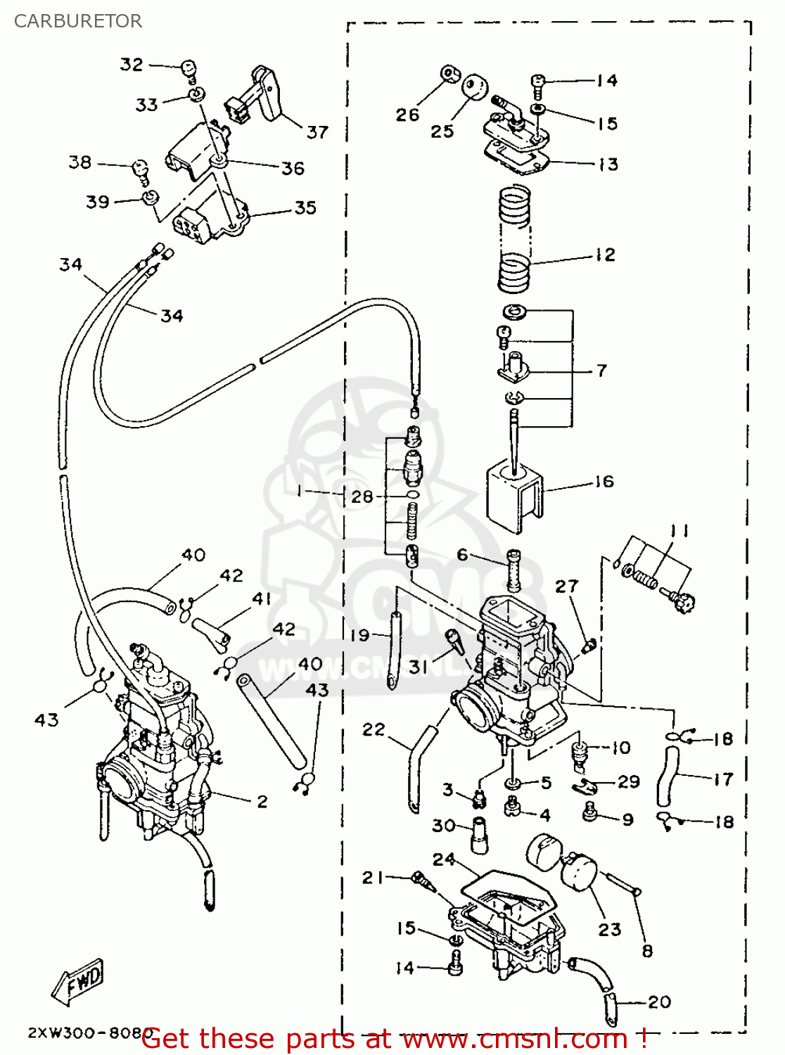 Yamaha XT350 1989 3RE1 SPAIN 293RE352S1 CARBURETOR buy original