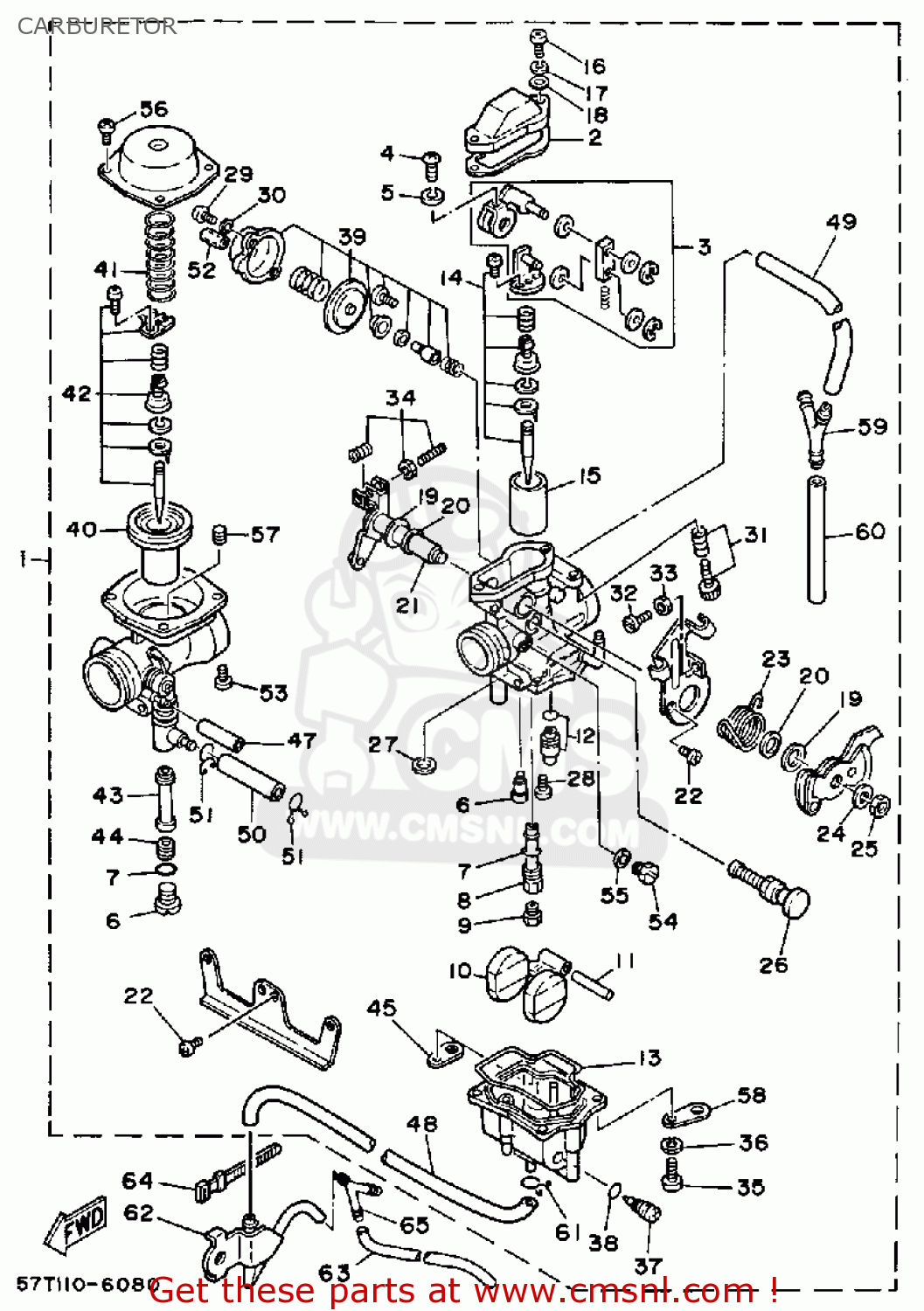 Yamaha XT350 DUAL PURPOSE 1986 (G) USA CARBURETOR - buy original ...