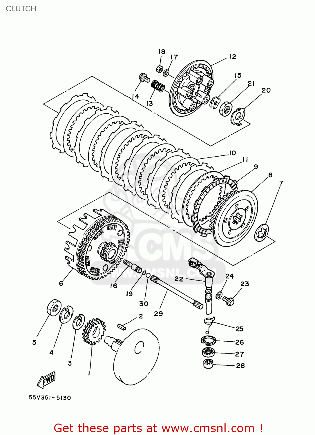 Yamaha XT350'88 1988 55V0 ENGLAND 1855V300E1 CLUTCH buy original