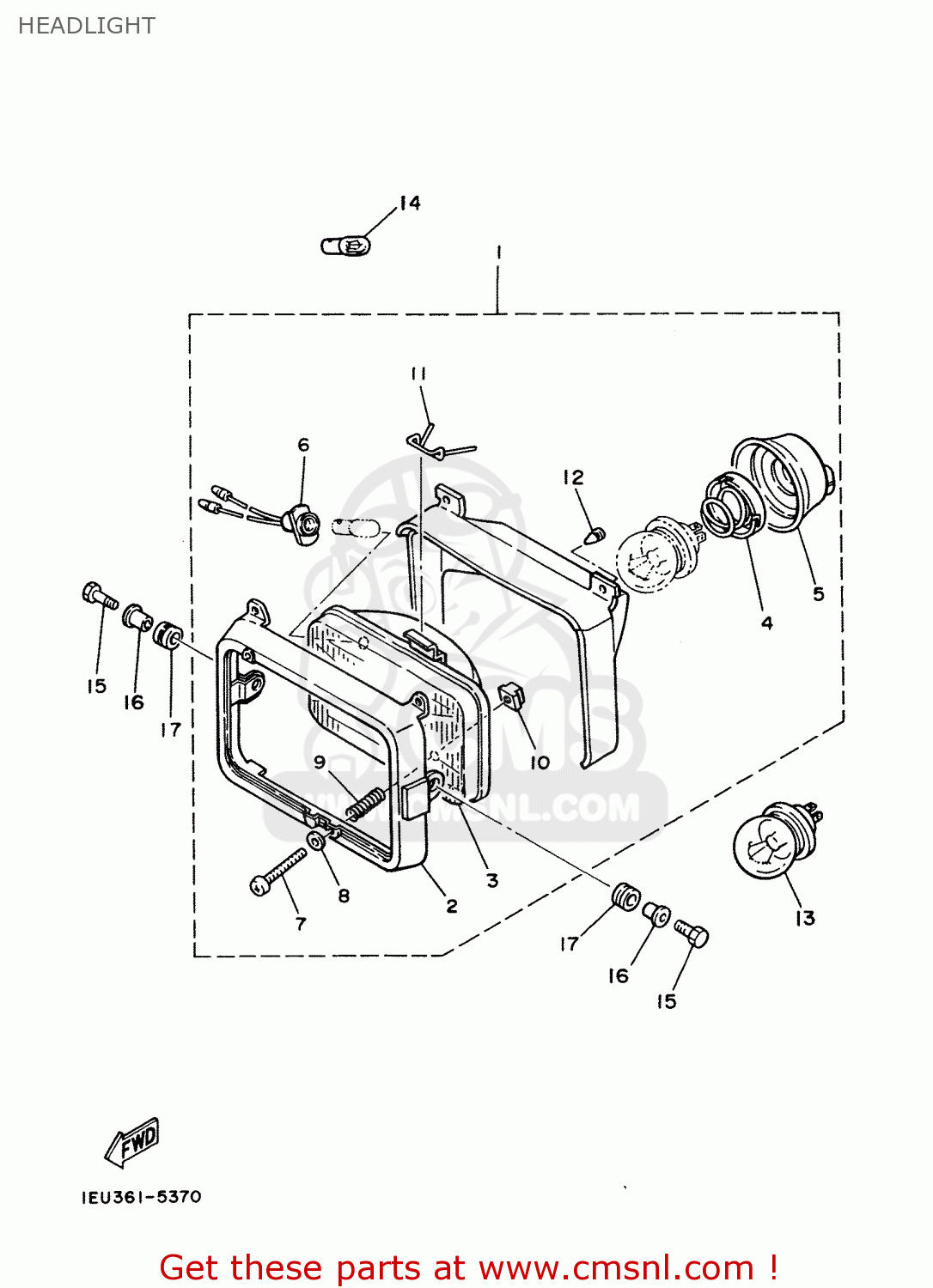 Yamaha XT350'88 1988 55V0 ENGLAND 1855V300E1 HEADLIGHT buy original