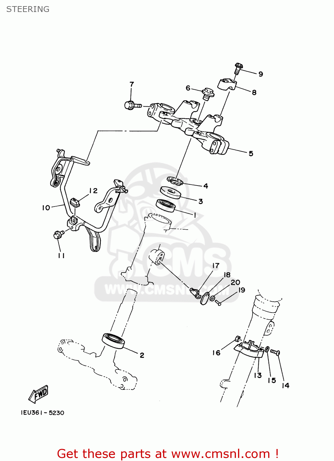 Yamaha XT350'88 1988 55V0 ENGLAND 1855V300E1 STEERING buy original