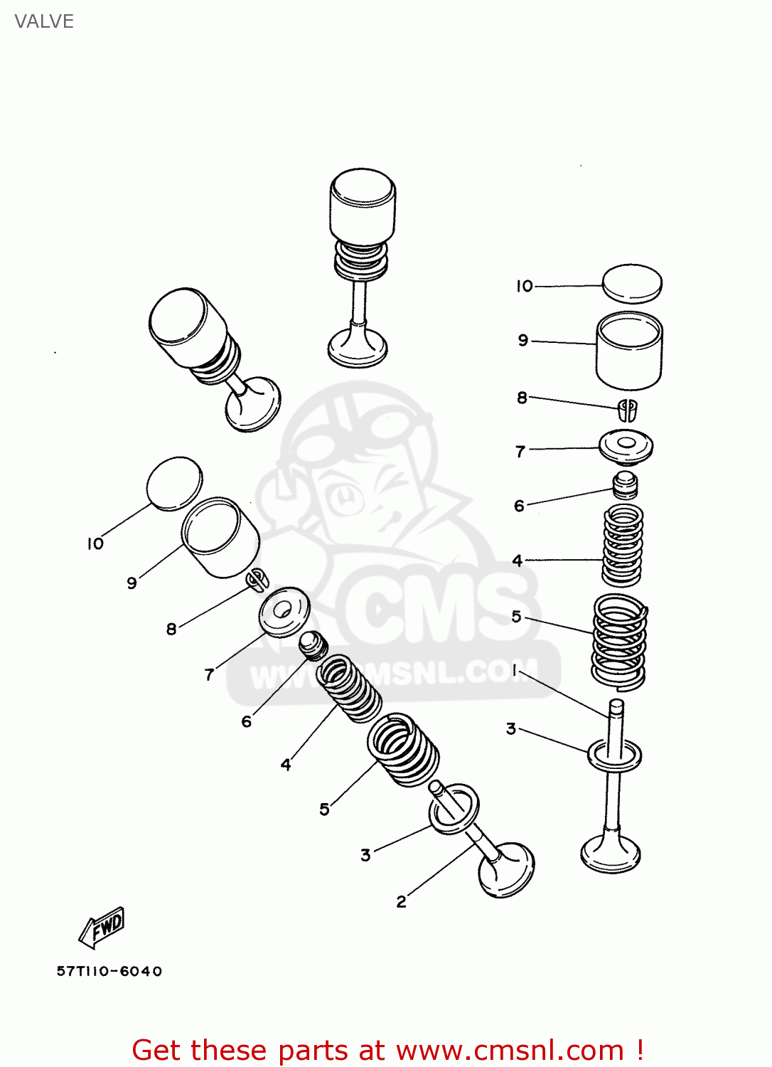 Yamaha XT350'88 1988 55V0 ENGLAND 1855V300E1 VALVE buy original VALVE spares online