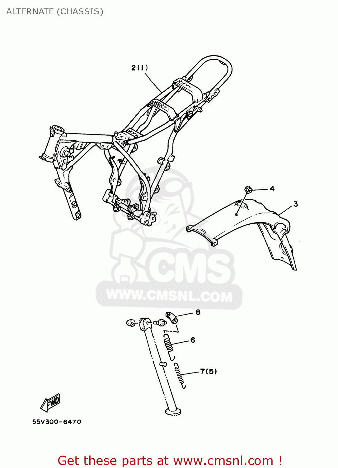 Yamaha XT350'88 1988 55V0 EUROPE 1855V-300E1 ALTERNATE (CHASSIS) - buy ...