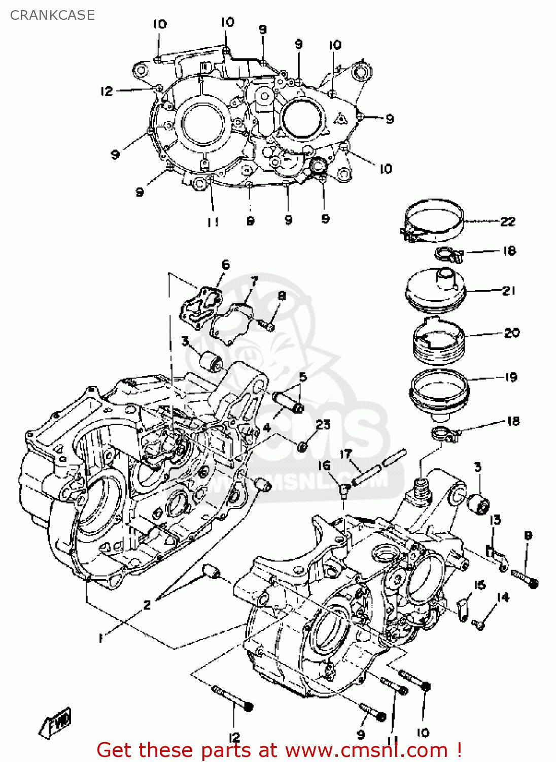 Yamaha XT500 1976 DUAL PURPOSE USA CRANKCASE - buy original CRANKCASE ...