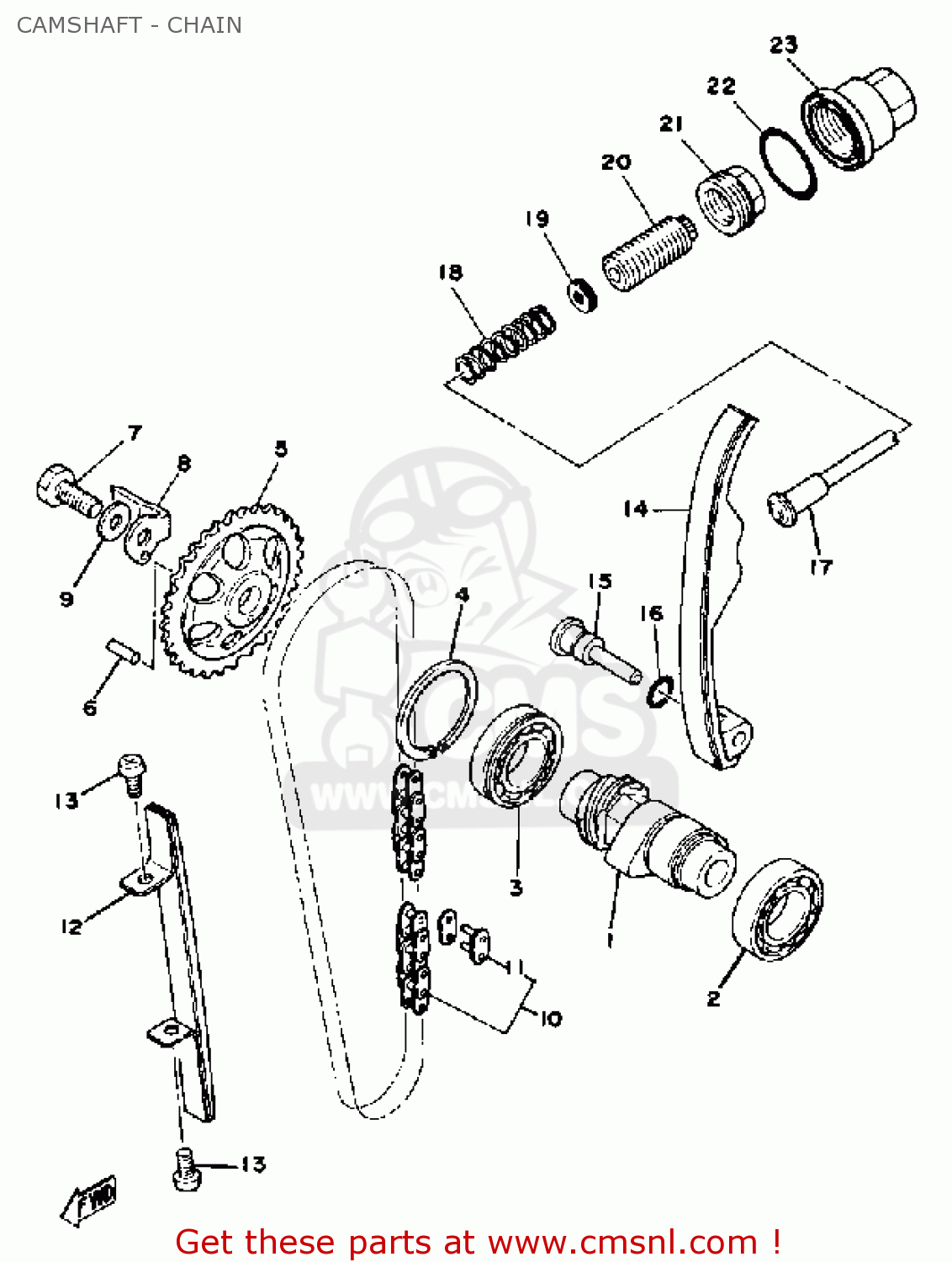 Yamaha XT500 1978 DUAL PURPOSE USA CAMSHAFT - CHAIN - buy original ...