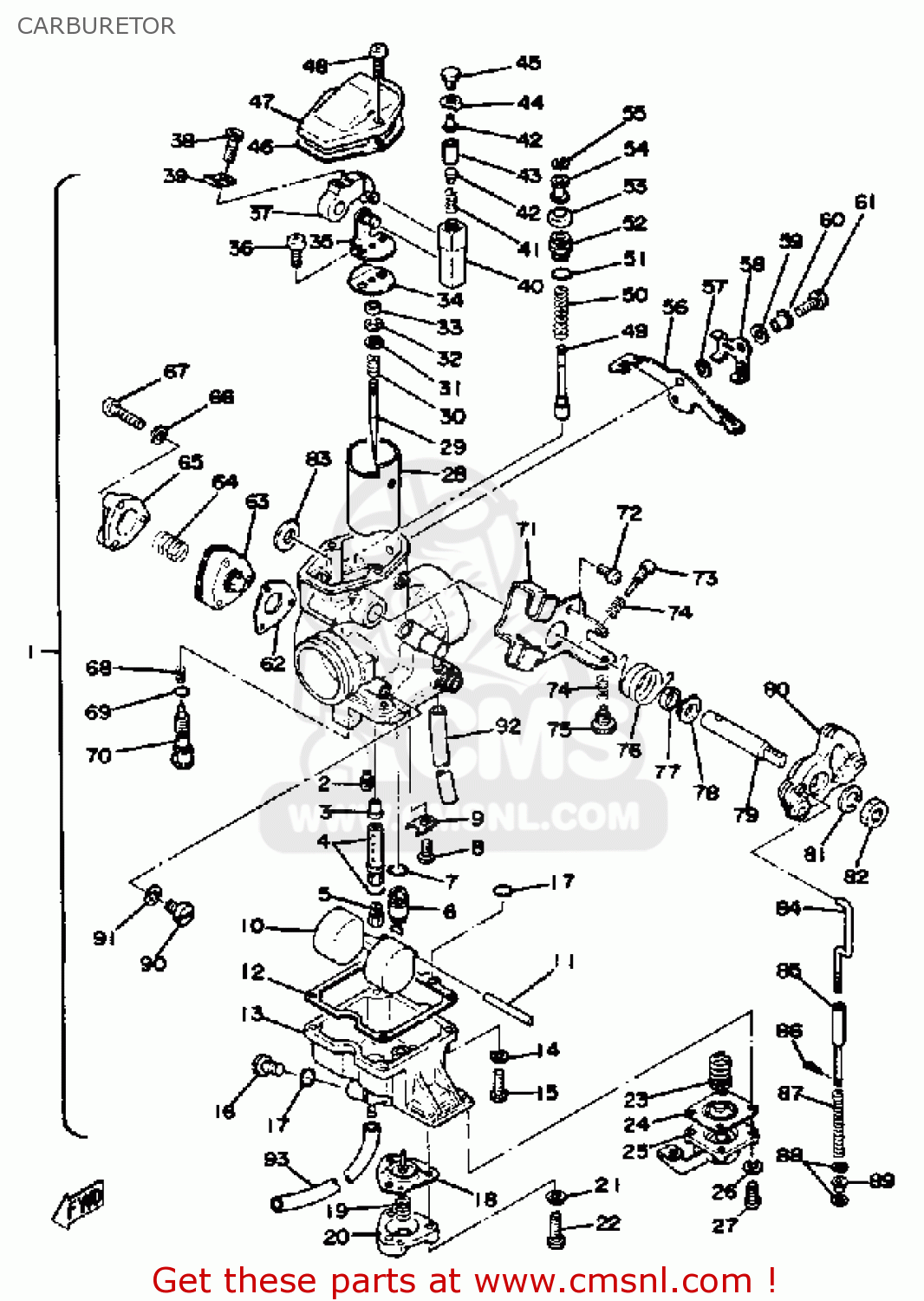 Yamaha XT500 1978 DUAL PURPOSE USA CARBURETOR - buy original CARBURETOR ...