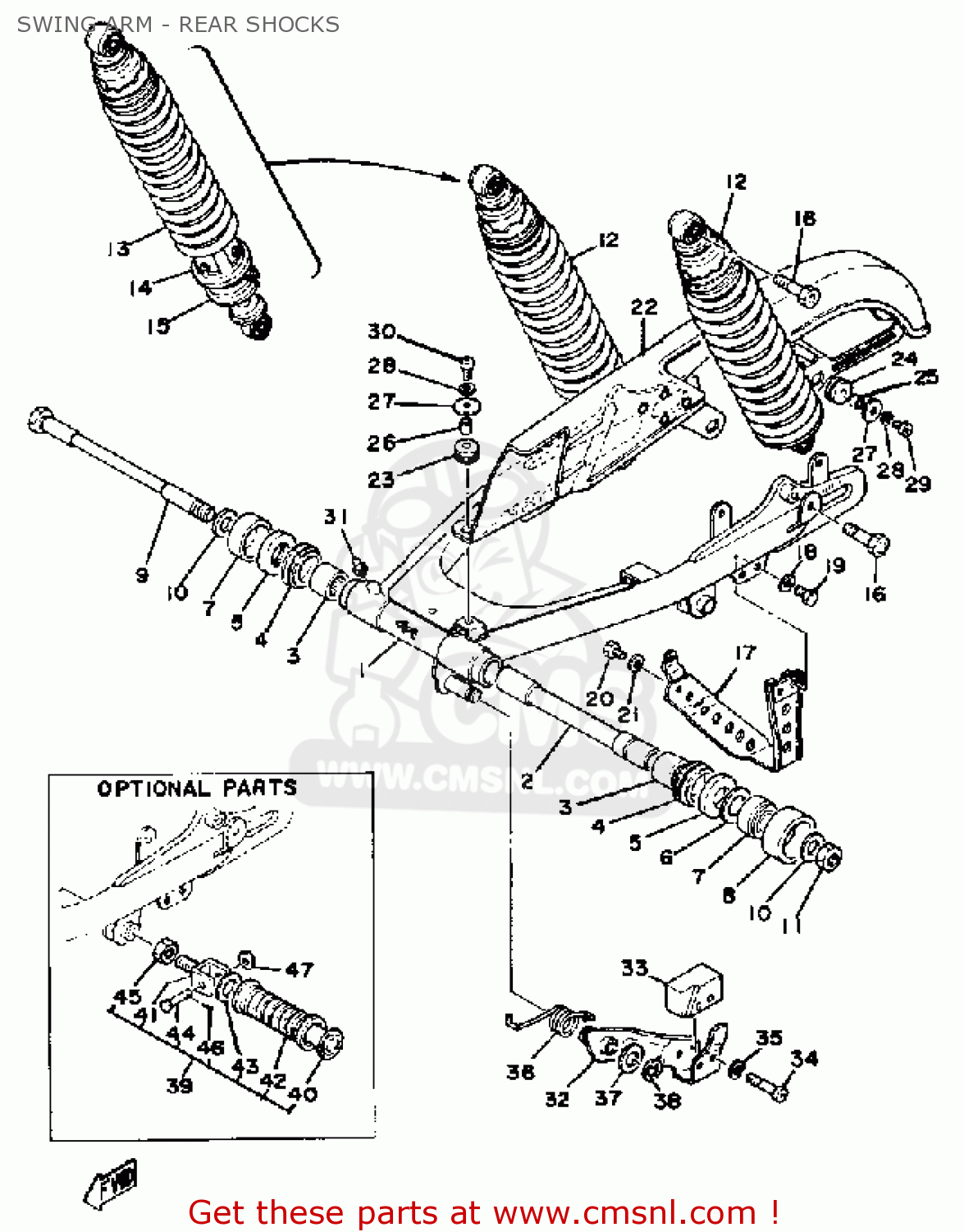 Yamaha Xt500 1978 Dual Purpose Usa Swing Arm - Rear Shocks - Buy 